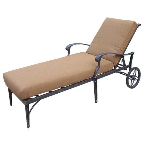 Oakland Living Belmont Aluminum Chaise Lounge With Wheels