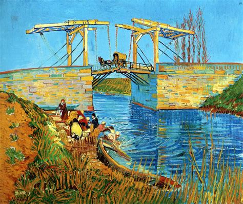 The Langlois Bridge At Arles With Women Washing Vincent Van Gogh Wikiart Org Encyclopedia