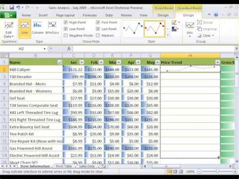 How do you make vertical columns in excel? Excel 2010 Sparklines - YouTube