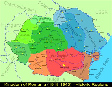 Maps On The Web — Map Of The Regions Of Greater Romania 1918 1940