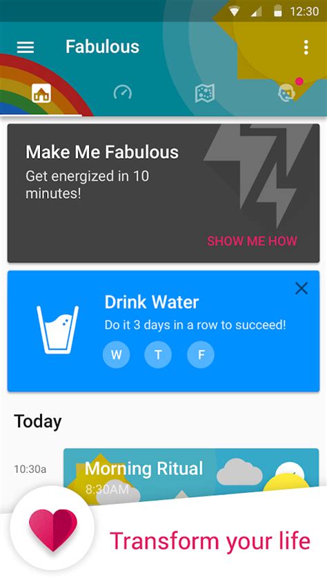 There might be a better card for you. Fabulous - Motivate Me! - Android Apps on Google Play
