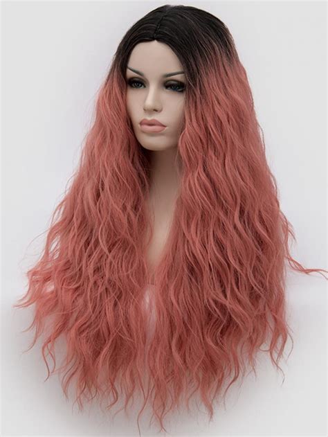 1bt Warm Pink Wave Non Lace Wefted Cap Wig Synthetic Wigs Babalahair