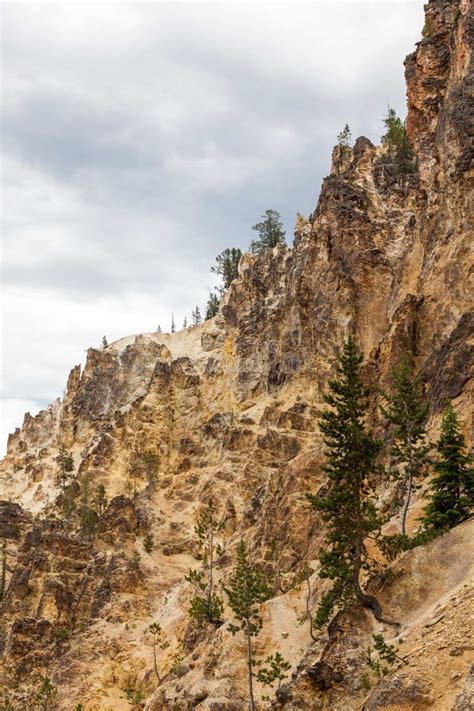 Steep Cliff Walls Of The Grand Canyon Of The Yellowstone Stock Photo