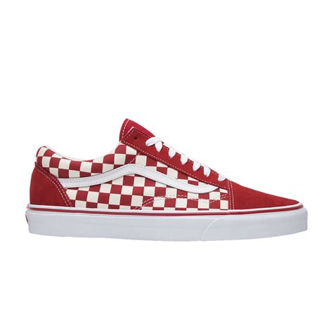 Old Skool Red Checkerboard Vans Vn0a38g1p0t Goat