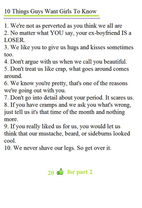 Things Guys Want Girls To Know