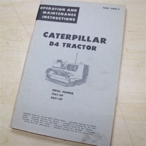 Cat Caterpillar D4 Tractor Dozer Crawler Operation Operator Guide