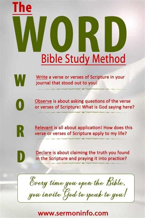 The Word Bible Study Method What Is The Word Bible Study Method