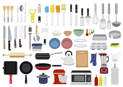 Collection Of Cooking Utensils Illustration Download Free Vectors