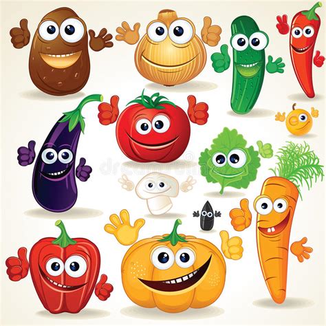 Funny Cartoon Vegetables Clip Art Stock Illustration Illustration Of