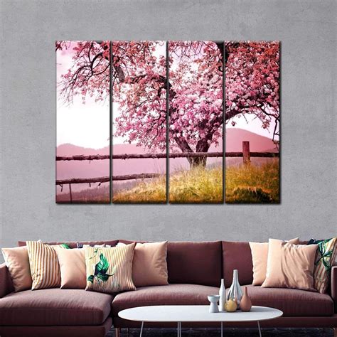 Sakura First Bright Multi Panel Canvas Wall Art Tree Wall Art Canvas