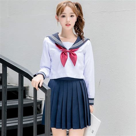 School Girl Cosplay Japanese Student Jk Uniform Black Navy Sailor Crop