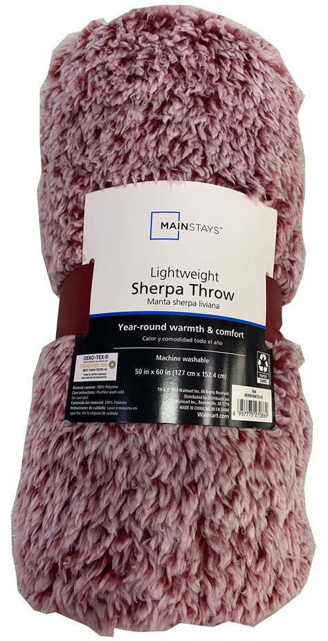 Mainstays Sherpa Throw Blanket 50 X 60 Red