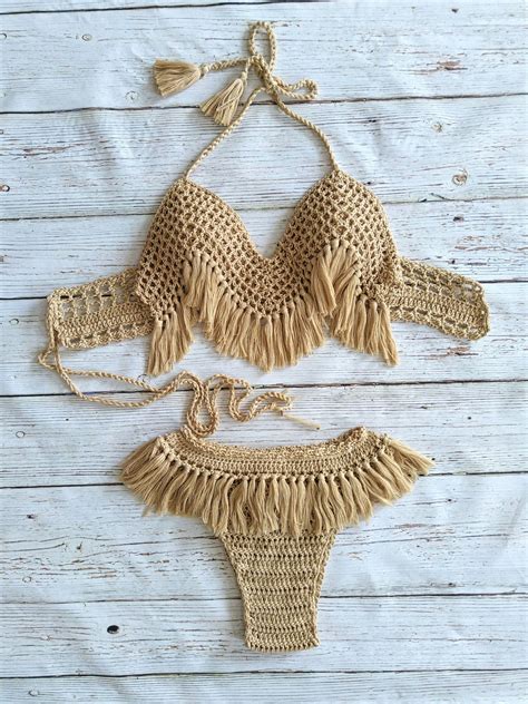 Handmade Crocheted Bikini Set Soft Cotton Yarn Crochet Bikinis 2019