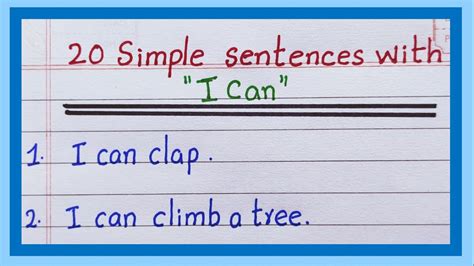 I Can Sentences In English Simple Sentences With I Can 20