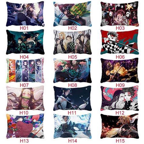 New 15 Styles Japanese Anime Demon Slayer Rectangular Pillow Case One