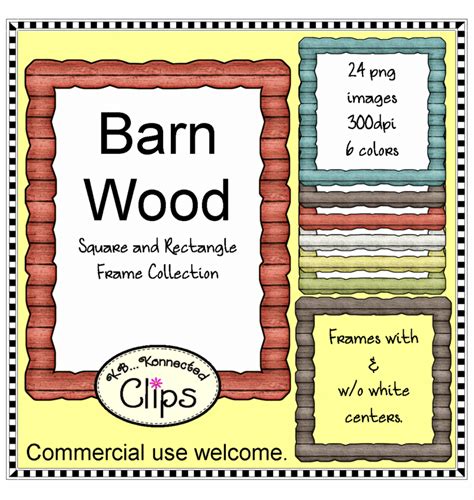 Square And Rectangle Barn Wood Frames Clip Art Barn Wood Frames Barn
