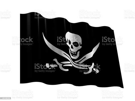 Waving Pirate Flag Stock Photo Download Image Now Adventure Black