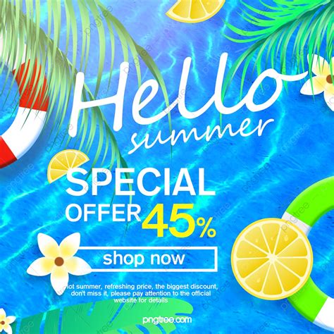 Creative Color Hello Summer Promotion Banner Template Download On Pngtree