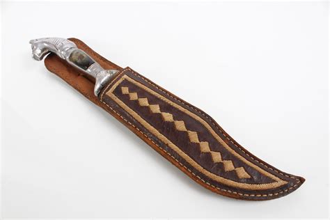 Lot Handmade Mexican Bowie Knife With Leather Sheath