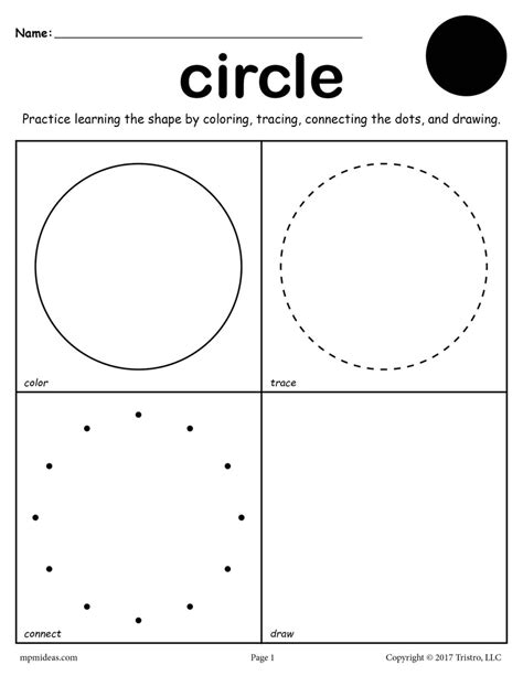 Circle Worksheet Color Trace Connect And Draw Supplyme