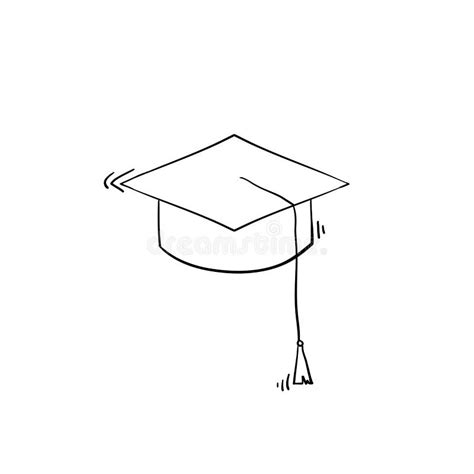 Graduation Hat Icon Vector Education Sign With Handdrawn Doodle Cartoon
