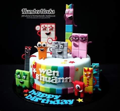 Numberblocks Design Fondant Cake Birthday Party Cake Block Birthday