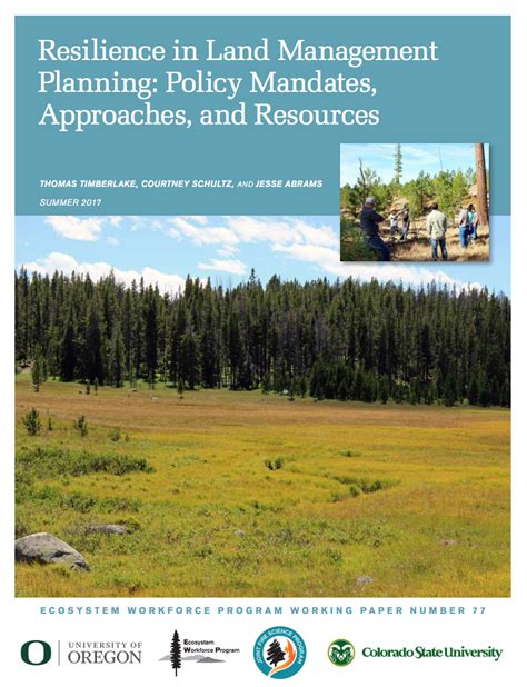 Resilience In Land Management Planning Policy Mandates Approaches