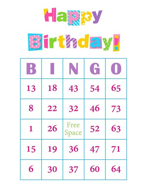 Birthday Bingo Cards 200 Cards Prints 1 Per Page Immediate Etsy In