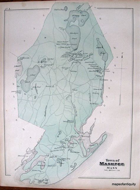 Town Of Mashpee Antique Maps And Charts Original Vintage Rare