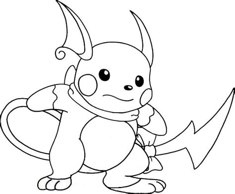 Raichu Is Ready To Fight Coloring Page Color Luna