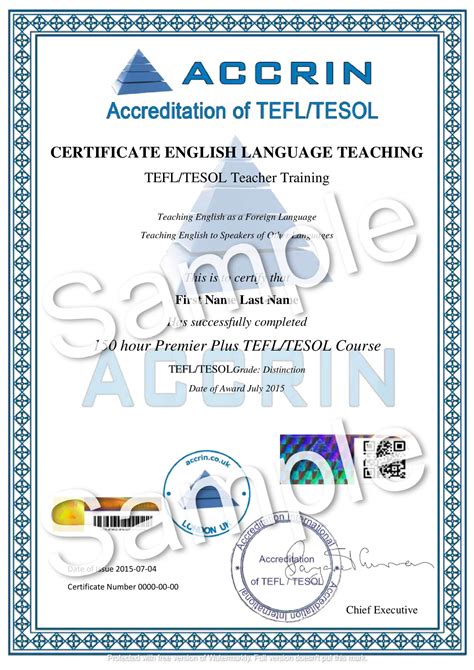 Check spelling or type a new query. TEFL/TESOL Sample Certificate ⋆ - Accrin.co.uk
