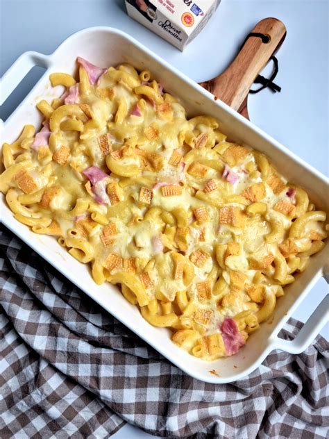 Gratin de pâtes au maroilles et jambon