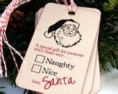 Items Similar To Naughty Or Nice Love Santa Christmas Tags Or Package