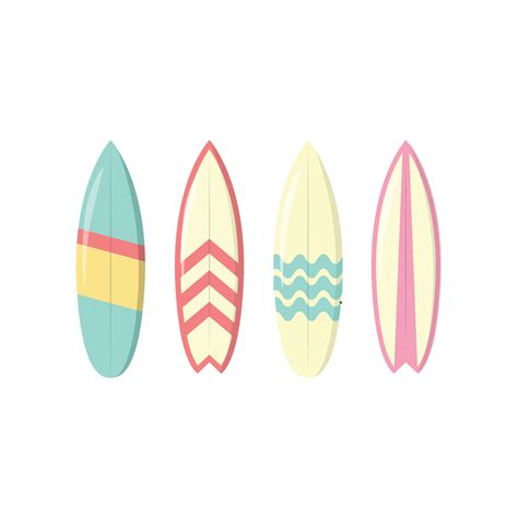 Set Of Surfboard Vector Illustration Summer Beach Element Extreme