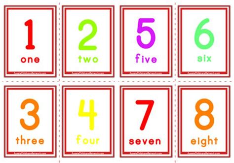 Number Flashcards Classic Numbers Aussie Childcare Network