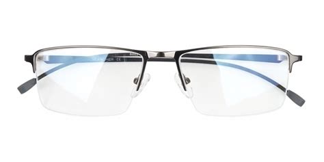 Semi Rimless Rectangular Glasses In Gunmetal Specscart®