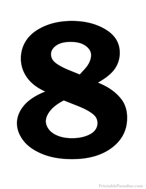 Printable Solid Black Number 8 Silhouette Printable Numbers Free