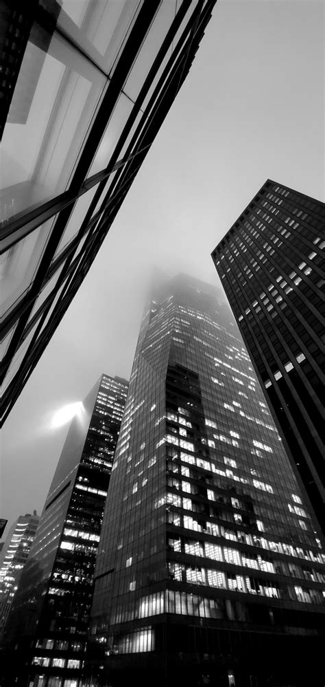 Wallpaper New York City Black White Building Architecture Clouds