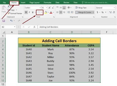 How To Add And Remove Cell Borders In Excel Excel Indeed