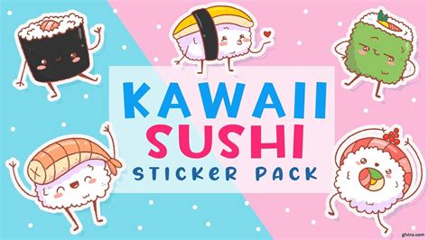 Draw A Sticker Pack In Procreate Kawaii Sushi Illustrations Gfxtra