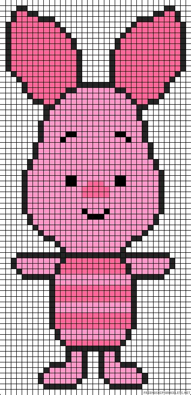 Piglet Winnie Perler Bead Pattern Pixel Art Hama Bead Minecraft