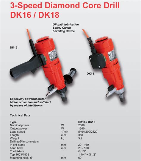 3speed Diamond Core Drill Dk16dk18 Diaprodiapro