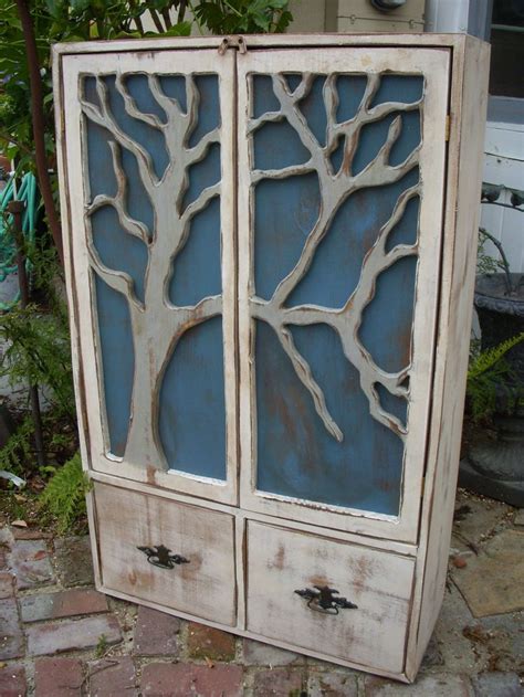 Rustic Furniture Shelf Oak Tree Cabinet By Honeystreasures 99500