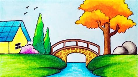 Semoga semua artikel yang kami berikan menginspirasi untuk kamu semua. Cara Menggambar Pemandangan Sungai dan Jembatan yang ...