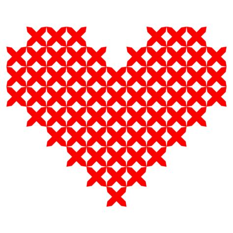 Cross Stitched Heart Red | Free SVG