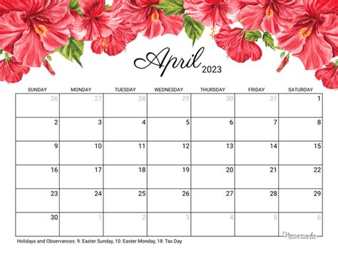 April 2023 Calendar Printable With Holidays Get Calender 2023 Update
