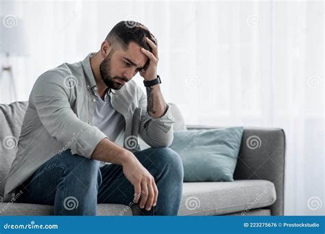 Attractive Guy Feeling Desperately Sad Looking Worried Depressed