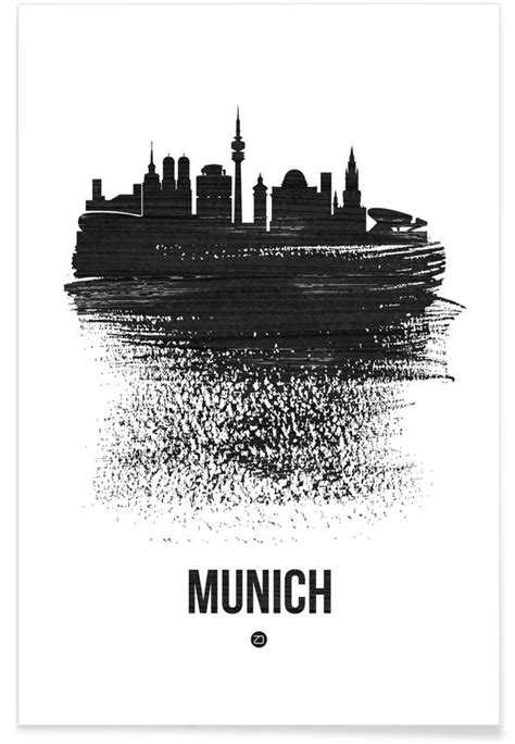 Munich Skyline Brush Stroke Poster Juniqe