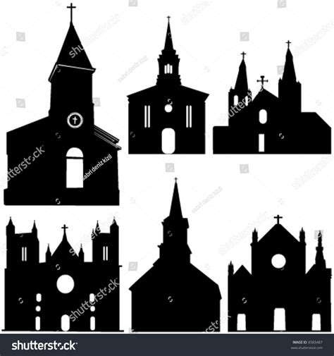 Silhouette Church Vector Art Stock Vector Royalty Free 8583487