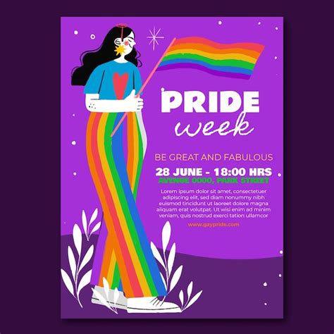 Free Vector Hand Drawn Pride Month Lgbt Vertical Poster Template